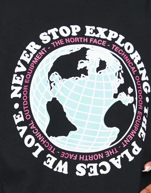 The North Face Globe Sketch back print t-shirt in black Exclusive at ASOS, 3 of 4