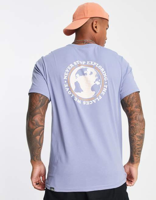The North Face Globe Sketch back print t-shirt in blue Exclusive at ASOS