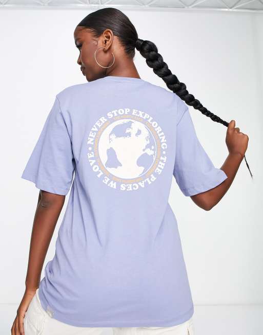 The North Face Globe Sketch back print t-shirt in blue Exclusive at ASOS
