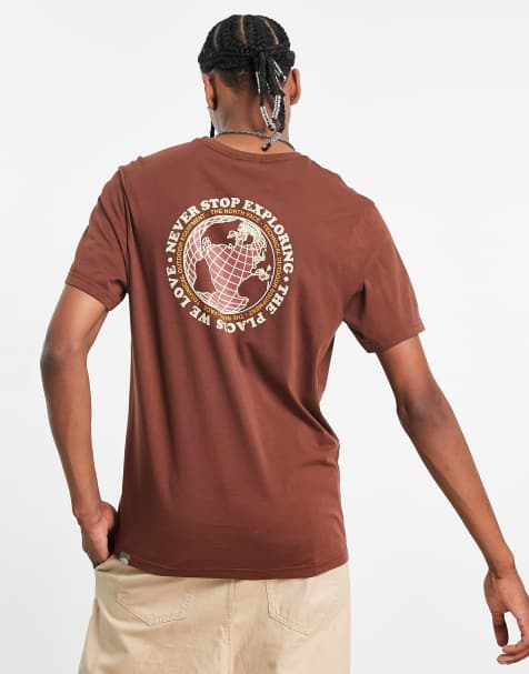 The North Face – Globe Sketch – Brun t-shirt med tryck baktill, exklusivt hos ASOS - view 1