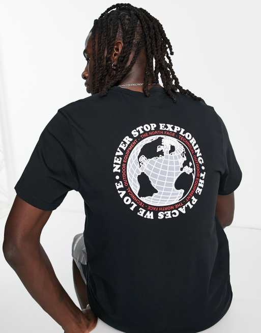 The North Face - Globe Sketch - T-shirt met print op de achterkant in zwart, exclusief bij ASOS