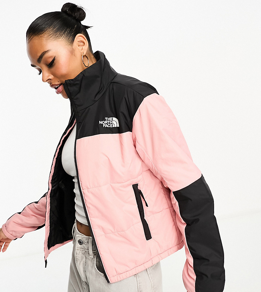 The North Face Gosei lightweight puffer jacket in pink and black Exclusive at ASOS