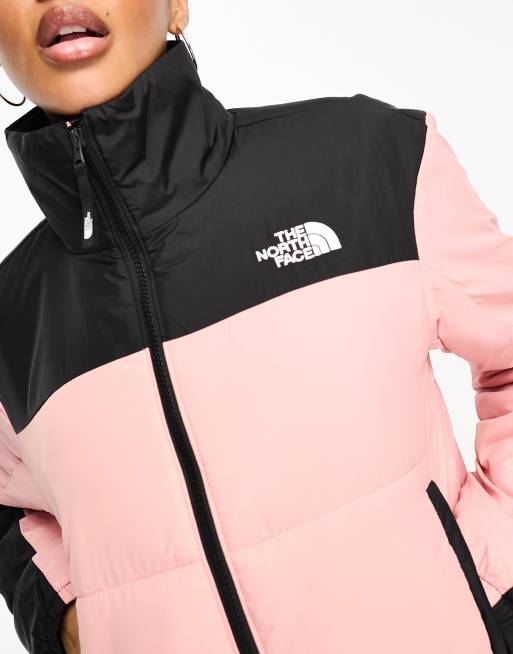 The North Face Gosei lightweight puffer jacket in pink and black Exclusive at ASOS