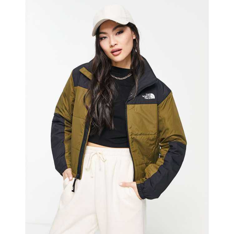 Khaki and black north face sale jacket