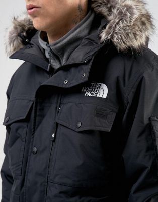 north face gotham faux fur trim hooded jacket