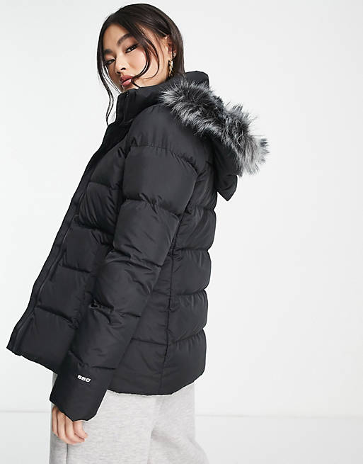 The North Face Gotham hooded down jacket with faux fur hood in black