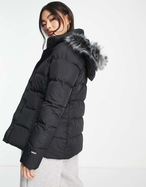 Black winter jacket with black hot sale fur hood