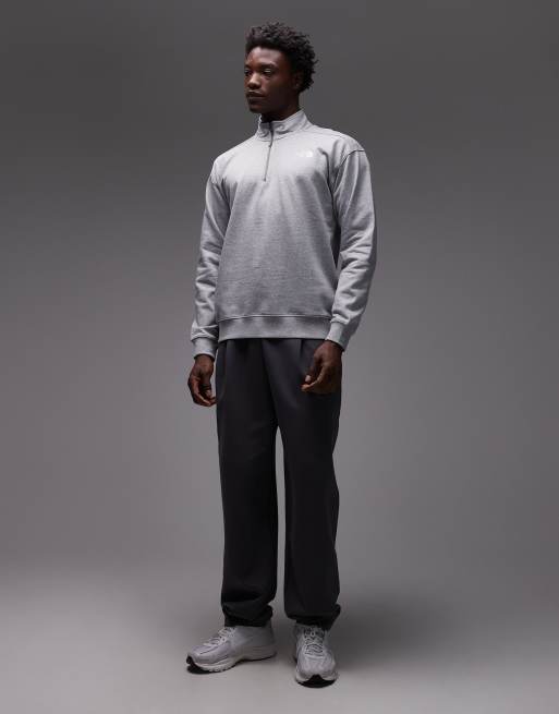 The North Face – Grå sweatshirt i unisex-modell med 1/4-lång dragkedja och logga, 2 av 5