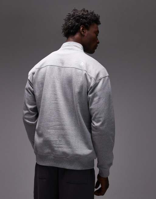 The North Face – Grå sweatshirt i unisex-modell med 1/4-lång dragkedja och logga, 3 av 5