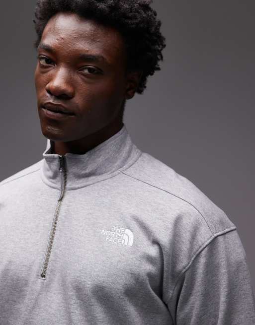 The North Face – Grå sweatshirt i unisex-modell med 1/4-lång dragkedja och logga, 5 av 5