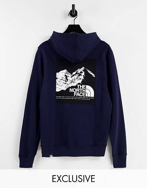  The North Face Graphic hoodie in navy Exclusive at  