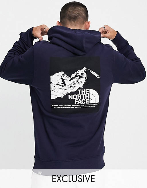 The North Face Graphic hoodie in navy Exclusive at ASOS | ASOS