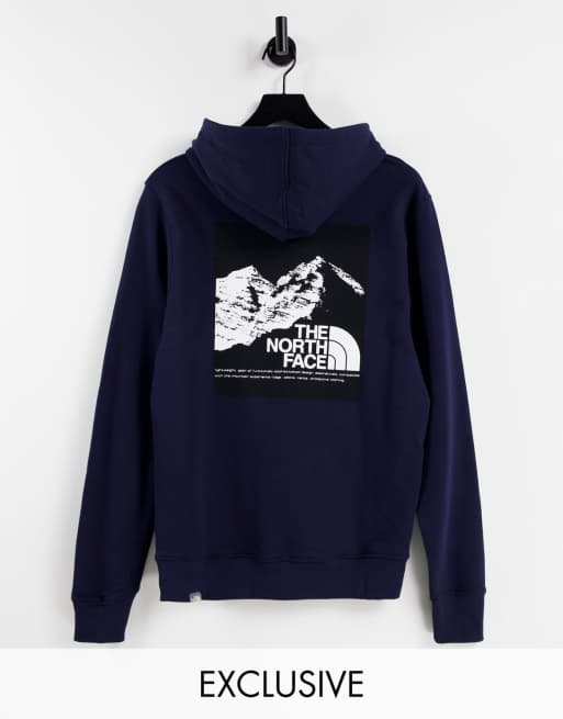 The North Face Graphic hoodie in navy Exclusive at ASOS