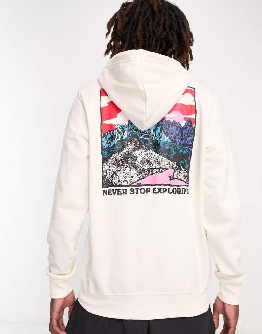 White best sale print hoodie