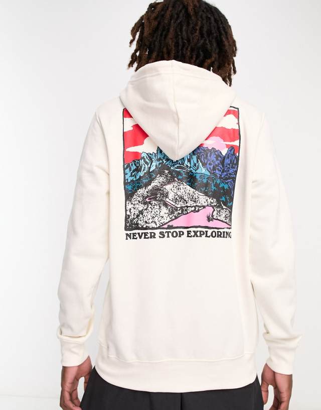 The North Face Graphic Injection back print hoodie in white