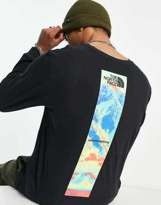 The North Face Graphic Injection back print long sleeve t-shirt in