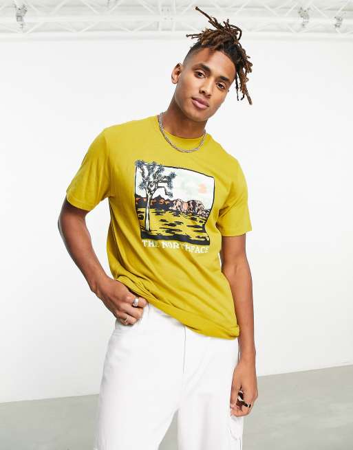 The North Face Graphic Injection t-shirt in mustard | ASOS