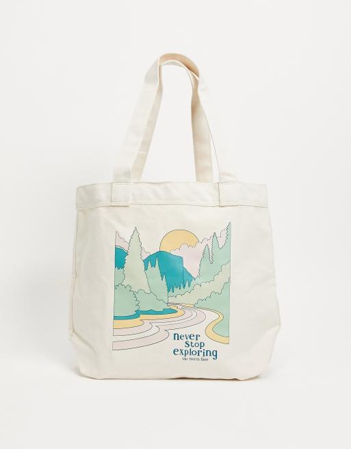 The North Face Graphic tote bag in cream