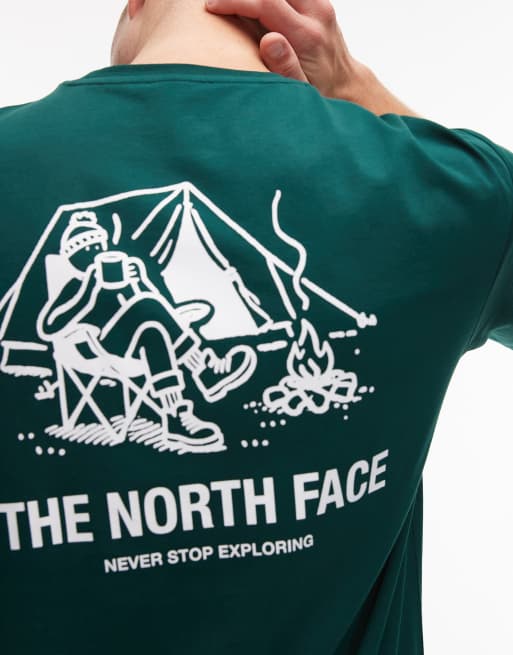 The North Face - Grøn oversized T-shirt med 'Campfire'-print på ryggen, 5 af 5