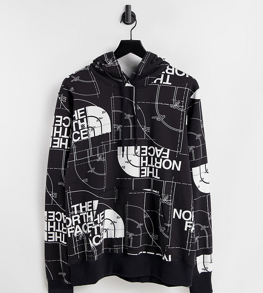 The North Face Half Dome AOP hoodie in black - Exclusive to ASOS