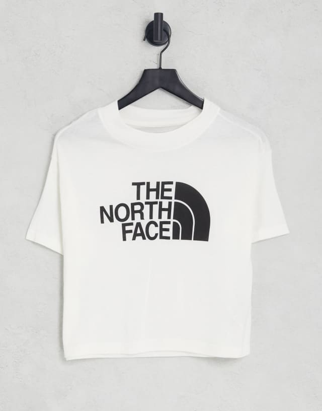 The North Face Half Dome chest print cropped t-shirt in white