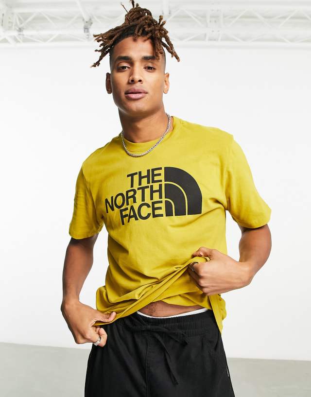 The North Face Half Dome chest print T-shirt in yellow