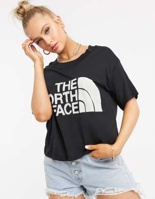 The North Face Half Dome cropped t-shirt in black