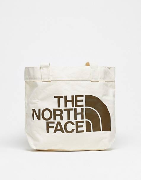 The North Face Half Dome large logo tote bag in off white