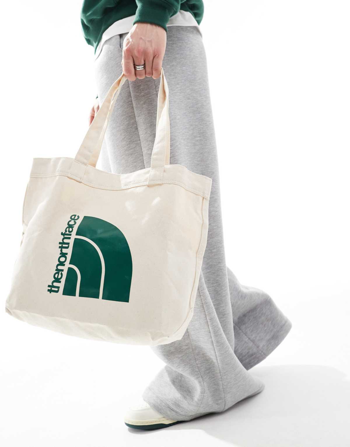 The North Face Half Dome logo tote bag in ecru