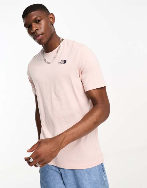 Pink north face 2024 t shirt mens