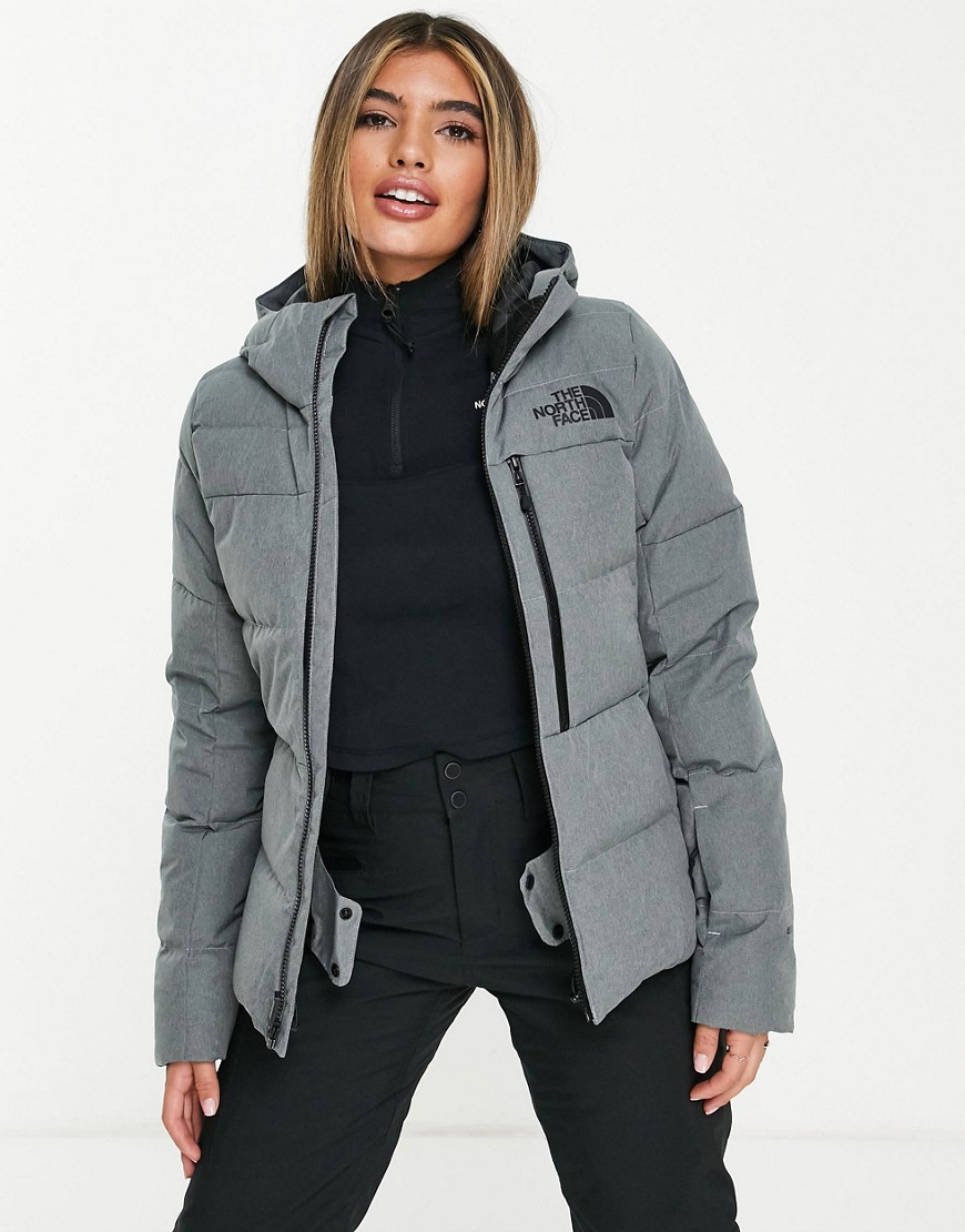The North Face Heavenly Down ski jacket in gray