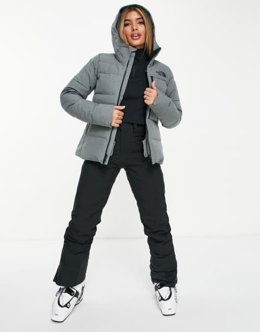 The North Face Heavenly Down ski jacket in gray