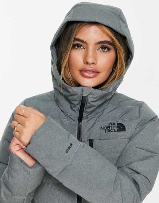 The North Face Heavenly Down ski jacket in grey ASOS