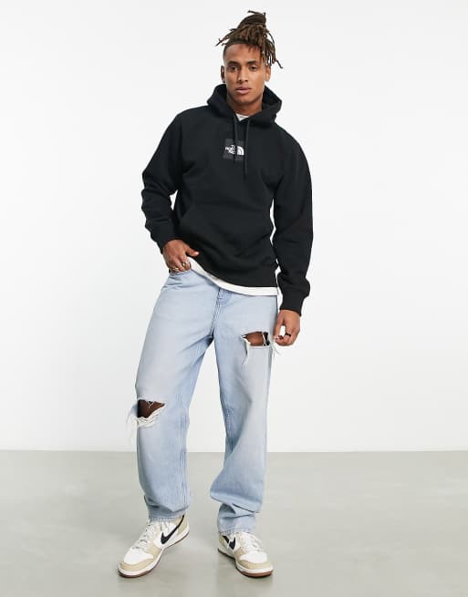 The North Face Heavyweight Box chest logo hoodie in black