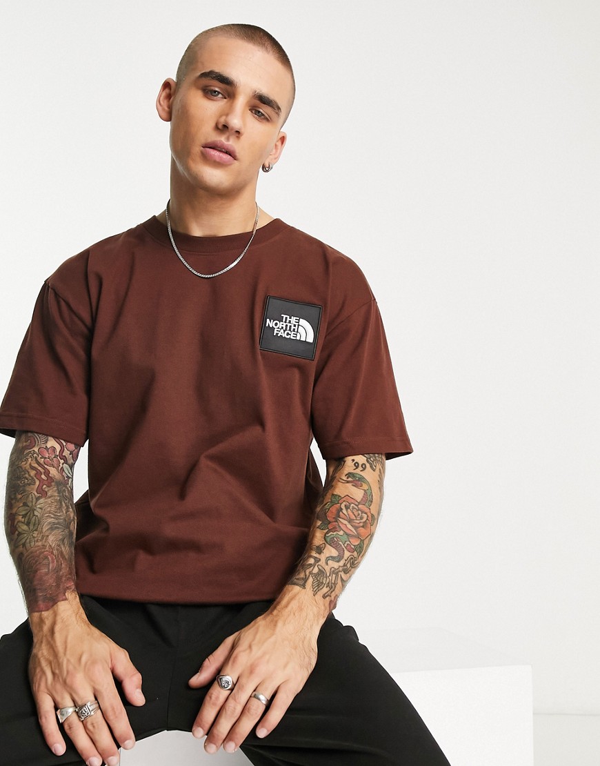 The North Face Heavyweight Box chest logo T-shirt in brown
