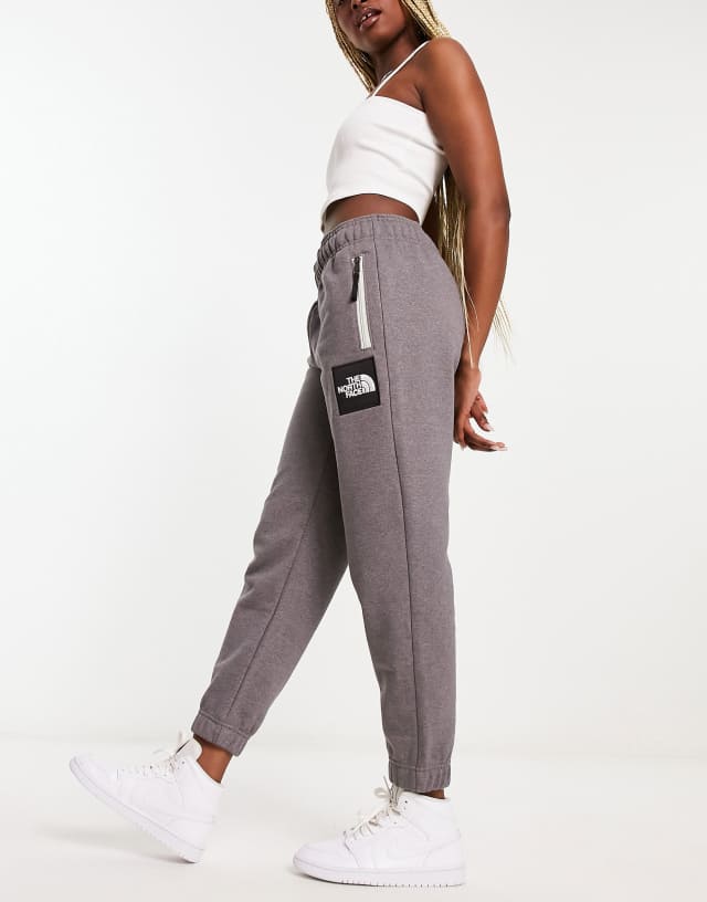 The North Face Heavyweight Box fleece sweatpants in gray