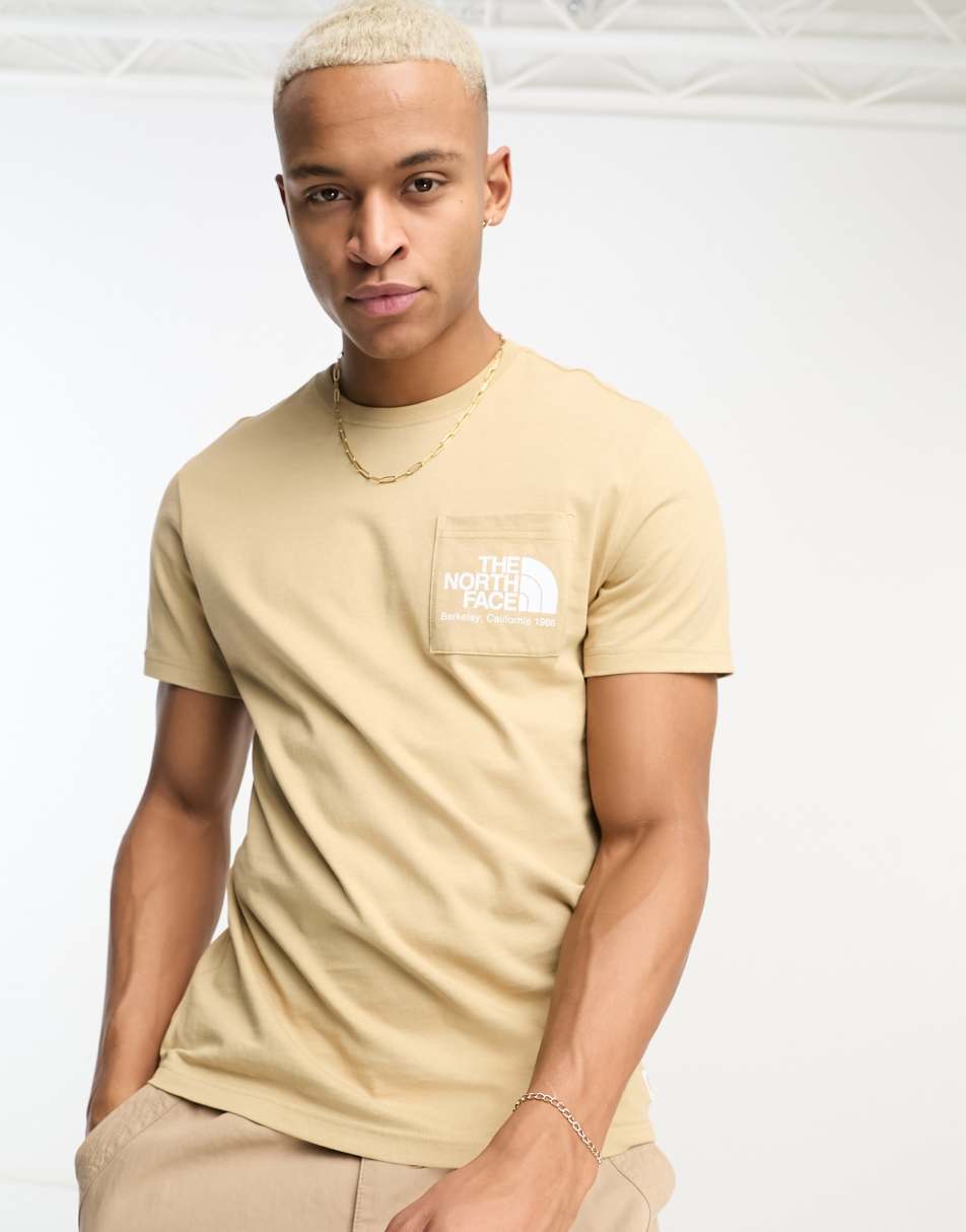 The North Face Heritage Berkeley California pocket t-shirt in beige