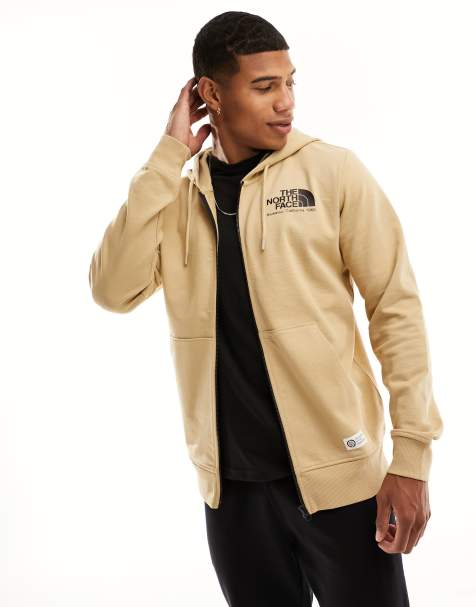 The North Face Heritage Berkeley California zip up fleece hoodie in stone - view 1