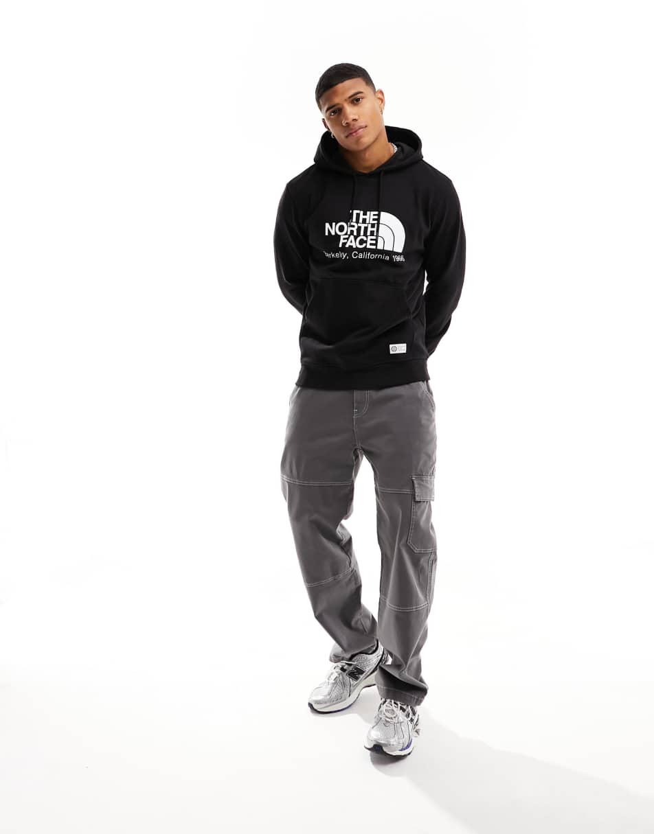 The North Face Heritage Berkeley chest logo fleece hoodie in black