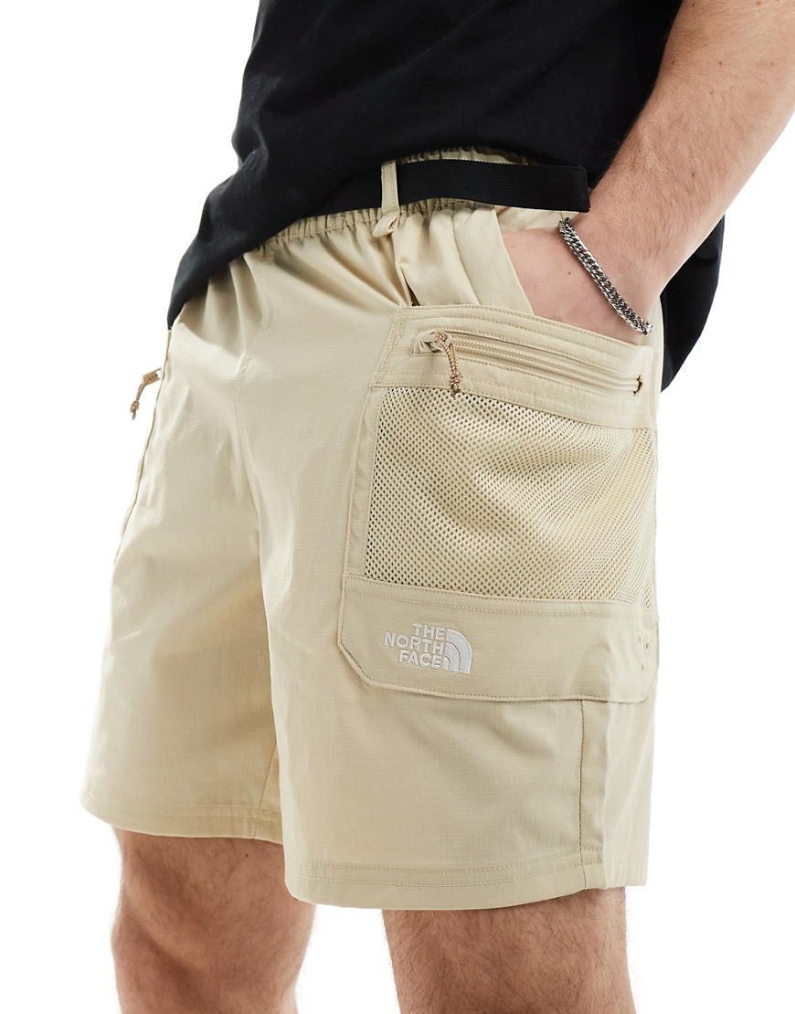 The North Face Heritage Class V Pathfinder belted cargo shorts in beige-Neutral