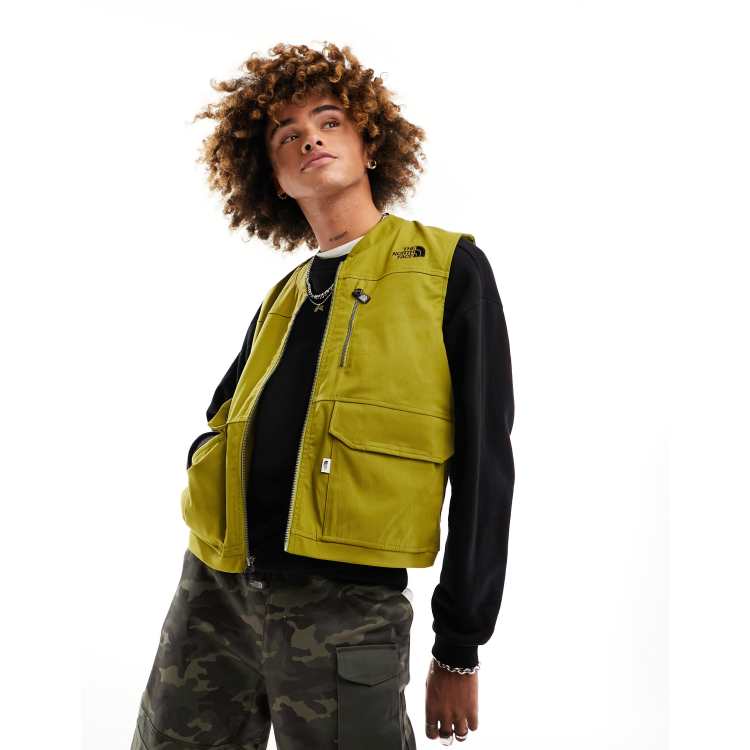 North face buffalo plaid vest top