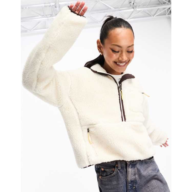 Womens brown north face fleece jacket sales