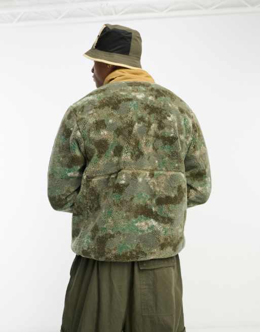 The North Face Heritage Extreme Pile Pullover Fleece Jacket in camo-Green