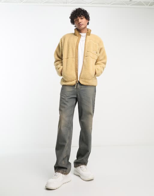 Beige pile jacket on sale