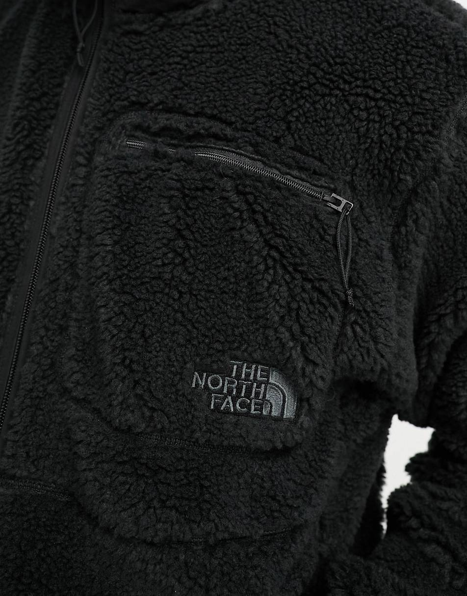 The North Face Heritage Extreme Pile zip up fleece jacket in black