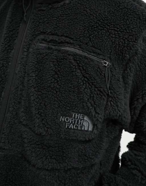 The North Face Heritage Extreme Pile zip up fleece jacket in black, 3 of 4