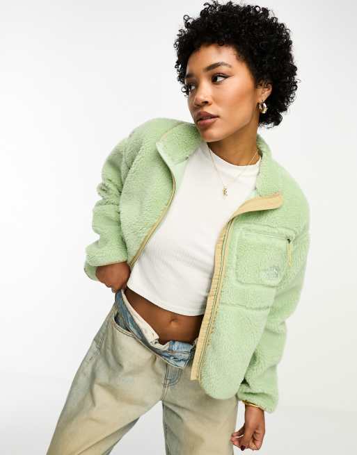 The North Face Heritage Extreme Pile zip up fleece jacket in sage green
