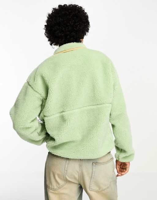 Mint green fleece jacket on sale