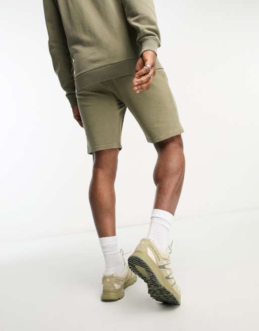 Khaki fleece shorts outlet