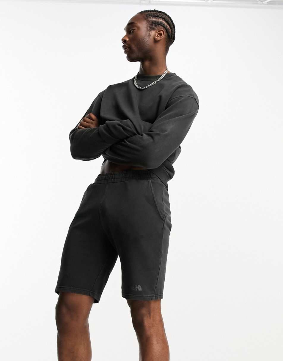 The North Face Heritage garment dyed oversized sweatshirt in black 0